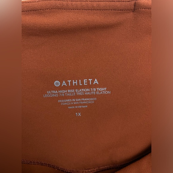 Athleta Ultra High Rise Elation Tight 7/8 Legging- Rust - Picture 6 of 8